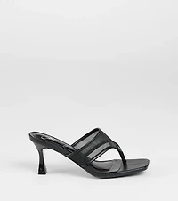 Sheer Twist Mesh Thong Stiletto Mules
