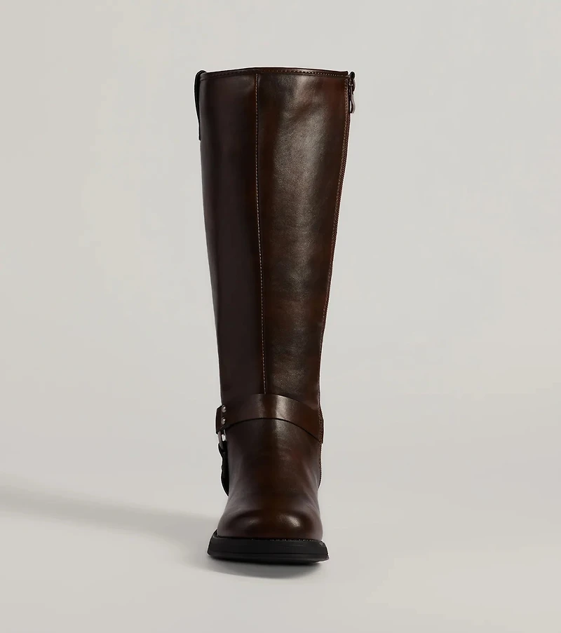 Edgy Moves Under-The-Knee Moto Boots