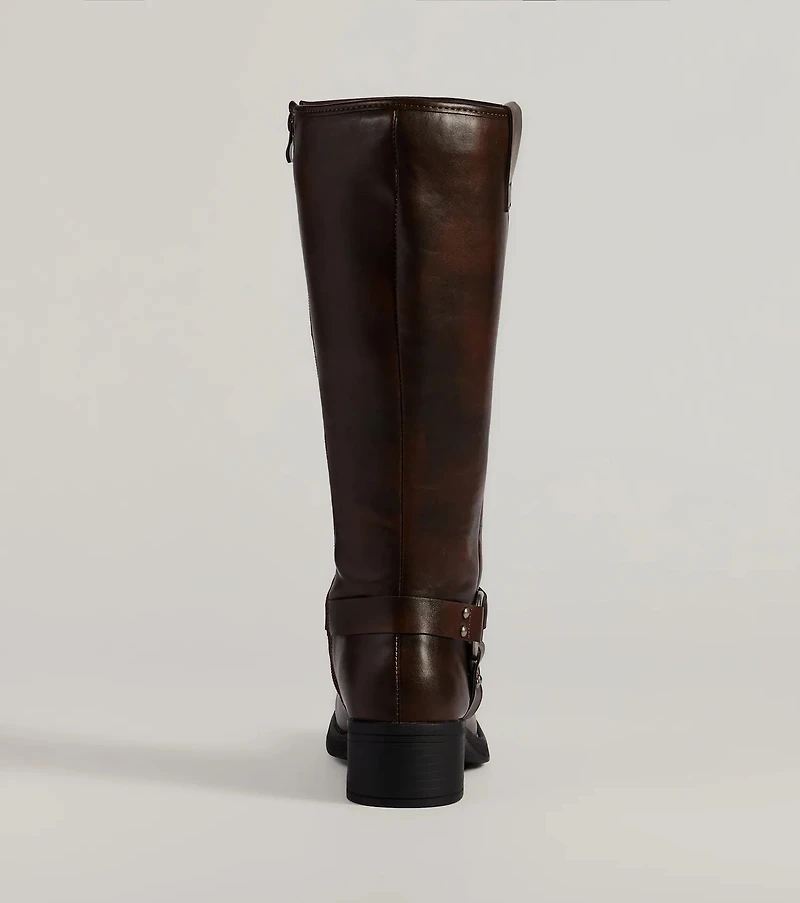 Edgy Moves Under-The-Knee Moto Boots
