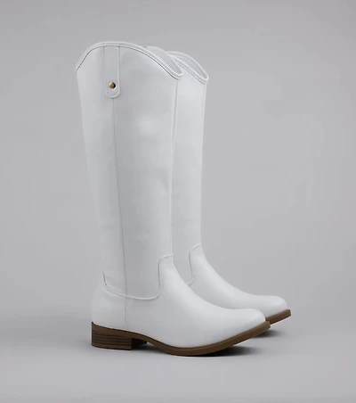 Polished Touch Under The Knee Riding Boots