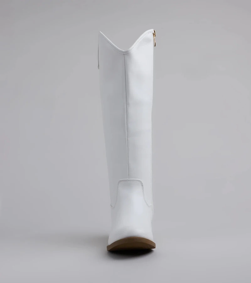 Polished Touch Under The Knee Riding Boots