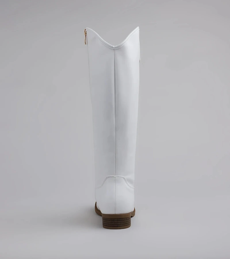 Polished Touch Under The Knee Riding Boots