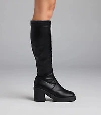 Step Out Platform Block Heel Boots