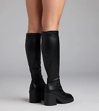 Step Out Platform Block Heel Boots