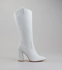 Chic Girl Era Pearl Knee-High Boots