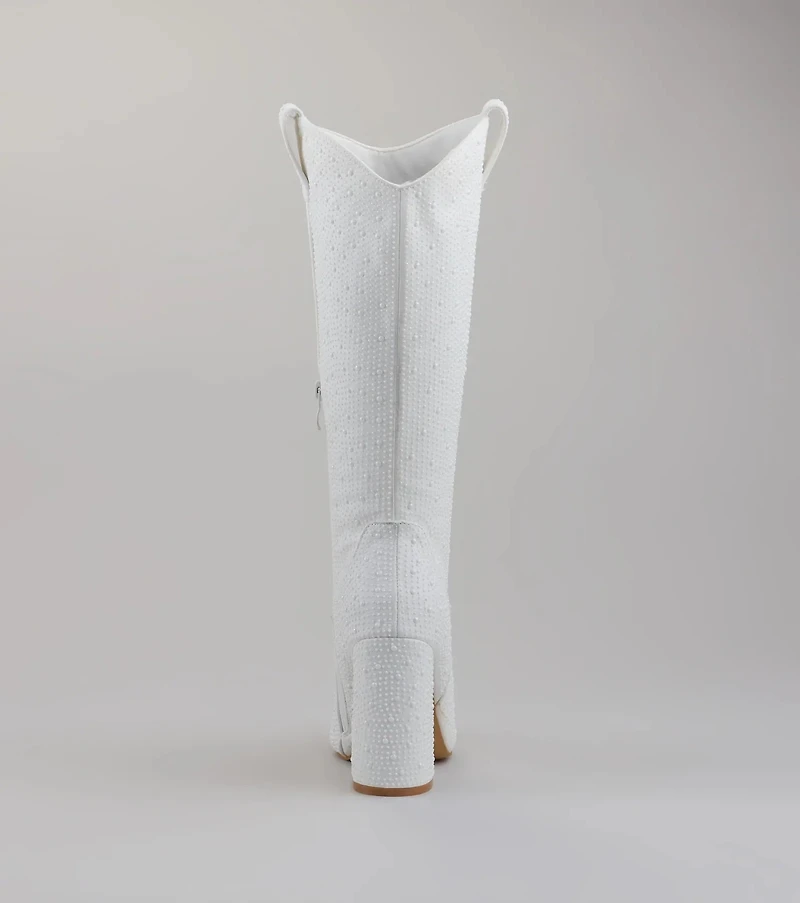 Chic Girl Era Pearl Knee-High Boots