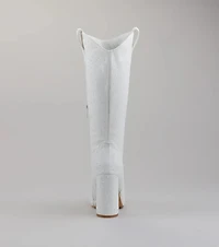 Chic Girl Era Pearl Knee-High Boots