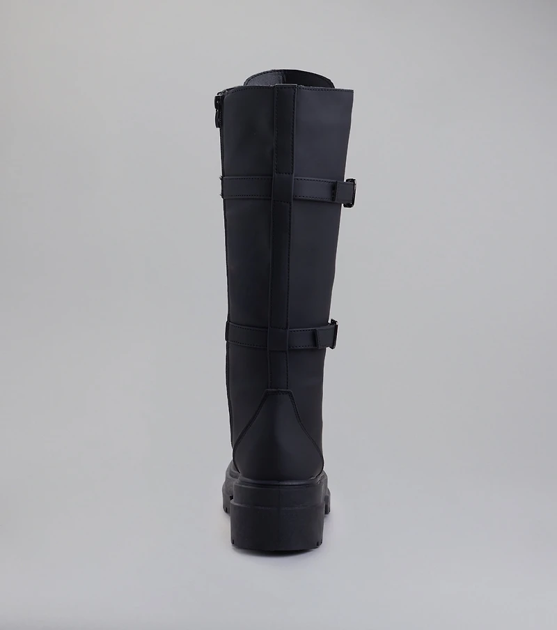Serve and Slay Under The Knee Combat Boots