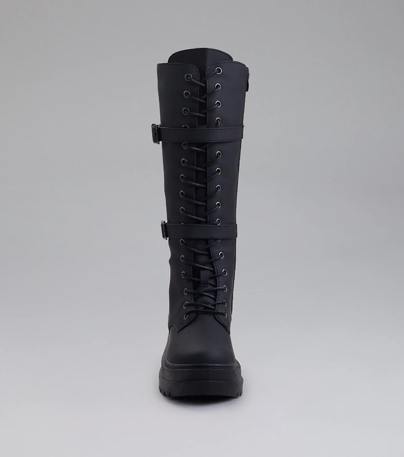 Serve and Slay Under The Knee Combat Boots