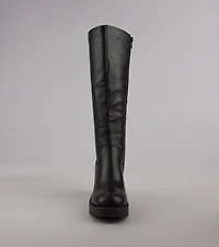 Steppin Up Block Heel Knee High Boots