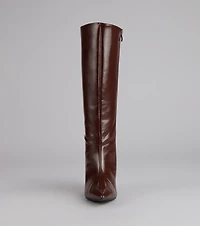 Sleek Stance Faux Leather Stiletto Boots