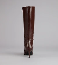 Sleek Stance Faux Leather Stiletto Boots