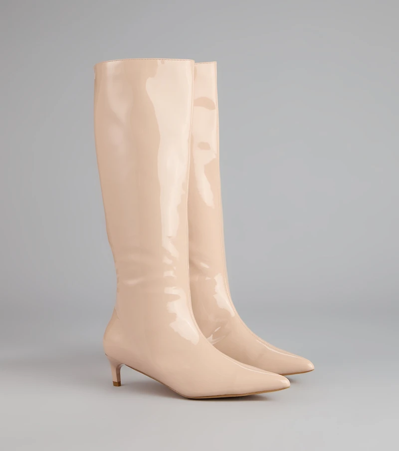 Attitude Strut Patent Stiletto Boots