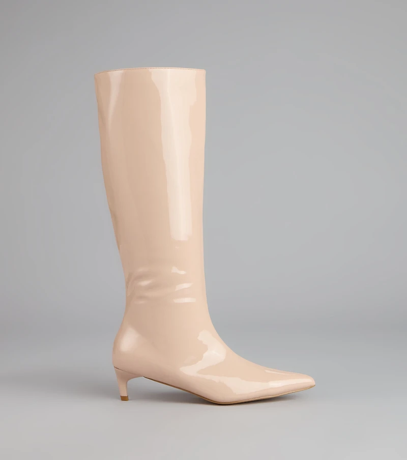Attitude Strut Patent Stiletto Boots