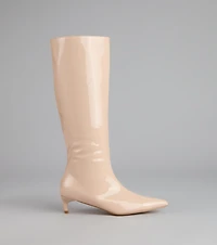Attitude Strut Patent Stiletto Boots