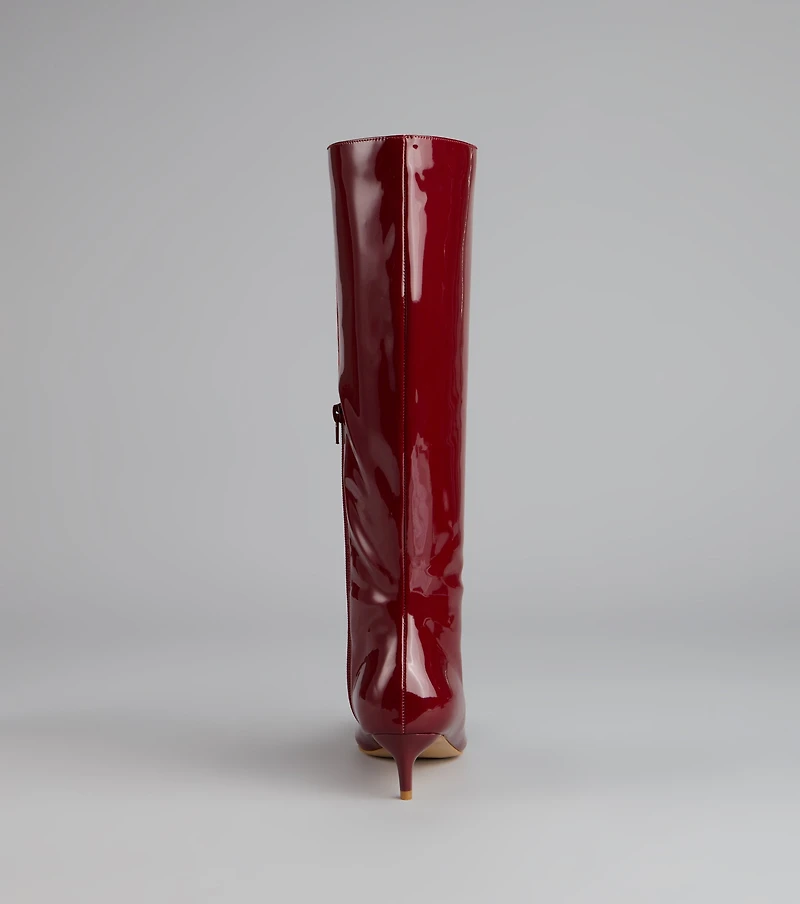Attitude Strut Patent Stiletto Boots