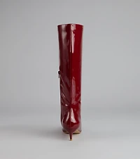 Attitude Strut Patent Stiletto Boots