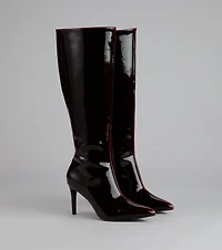 Gloss Effect Patent Stiletto Boots