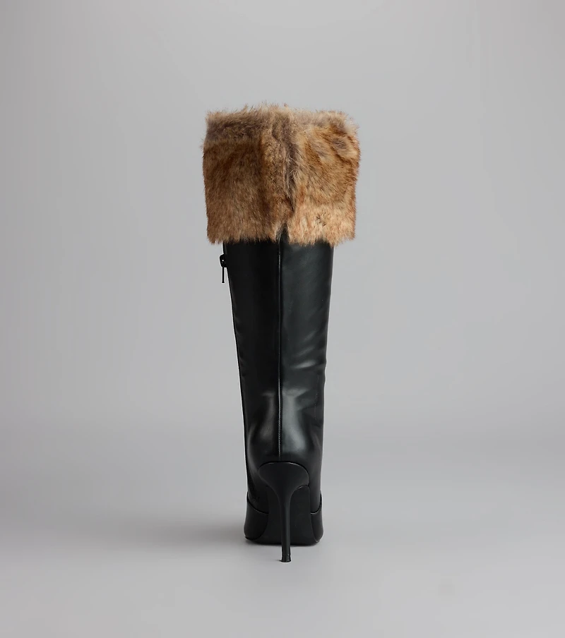 Night Luxe Faux Fur Stiletto Boots