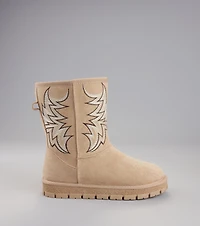 Western Chill Embroidered Suede Boots