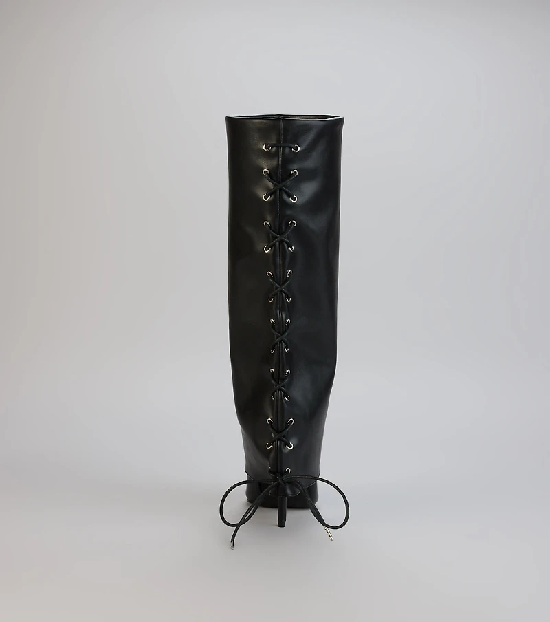 Point Taken Lace-Up Stiletto Boots