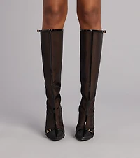 Bold Statement Mesh Under-The-Knee Boots