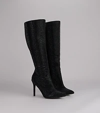 After Hours Shine Rhinestone Stiletto Boots
