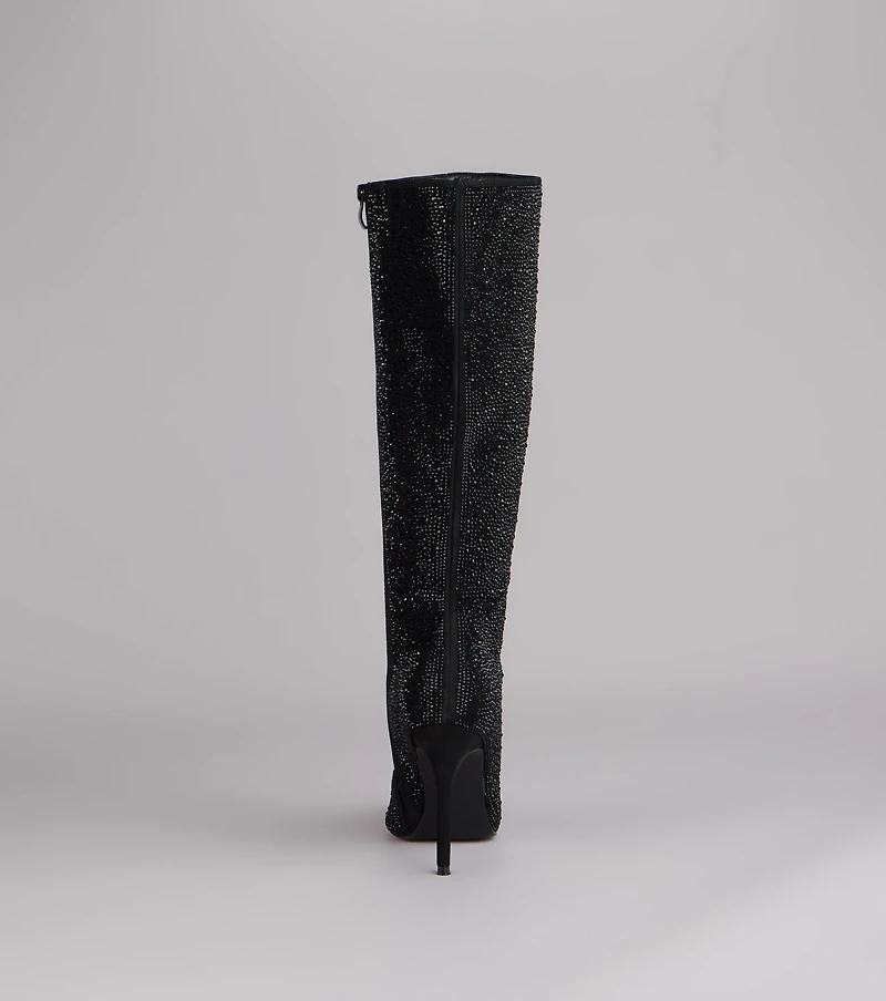 After Hours Shine Rhinestone Stiletto Boots