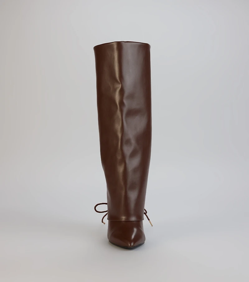 Point Taken Lace-Up Stiletto Boots