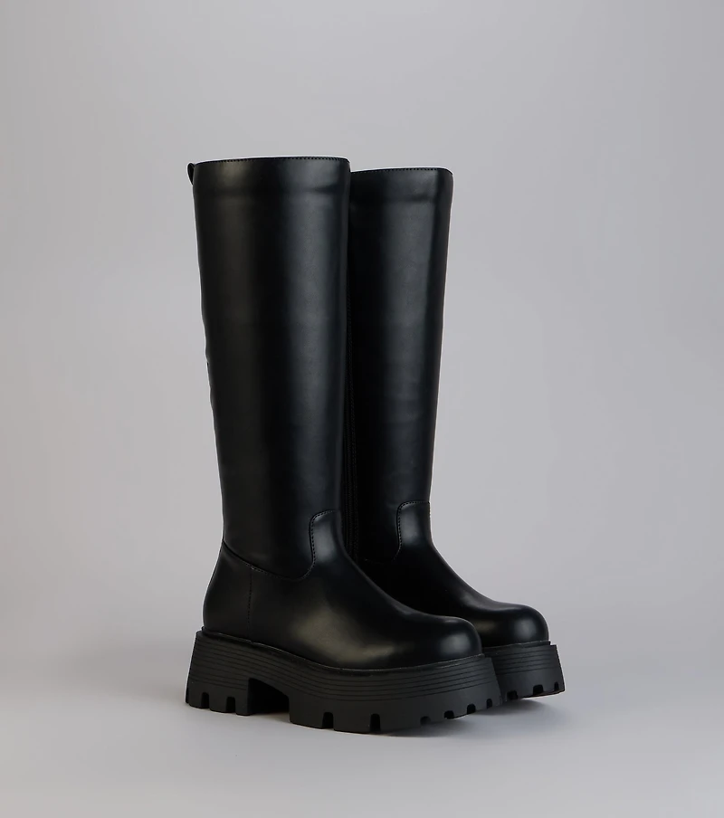 Built To Stomp Faux Leather Lug Boots