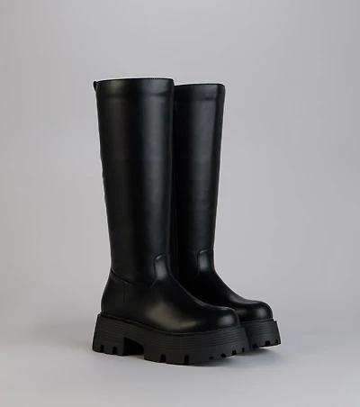 Built To Stomp Faux Leather Lug Boots