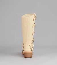 Totally Edgy Buckled Square Toe Boots