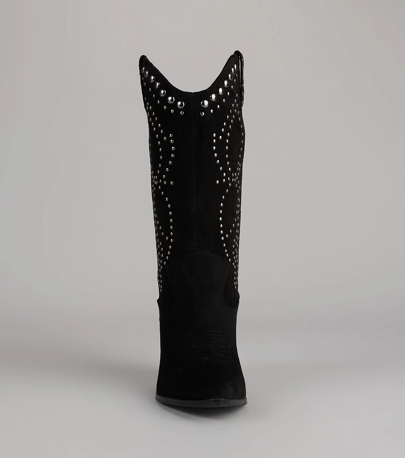 Moving Along Studded Cowboy Boots