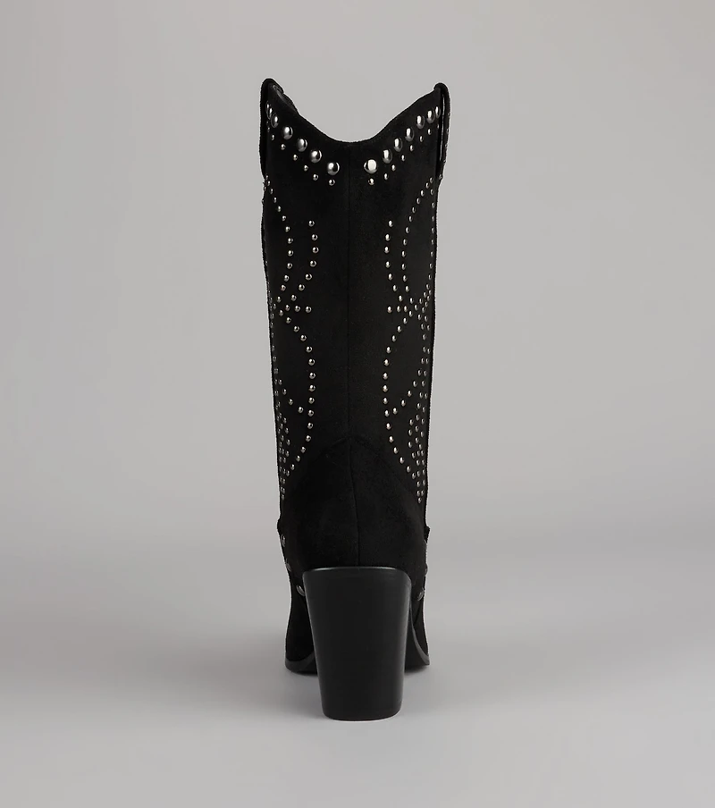 Moving Along Studded Cowboy Boots