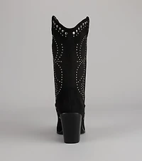 Moving Along Studded Cowboy Boots