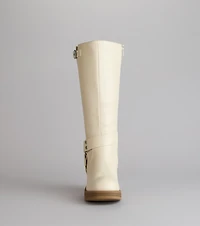 Sleek Strut Under-The-Knee Moto Boots