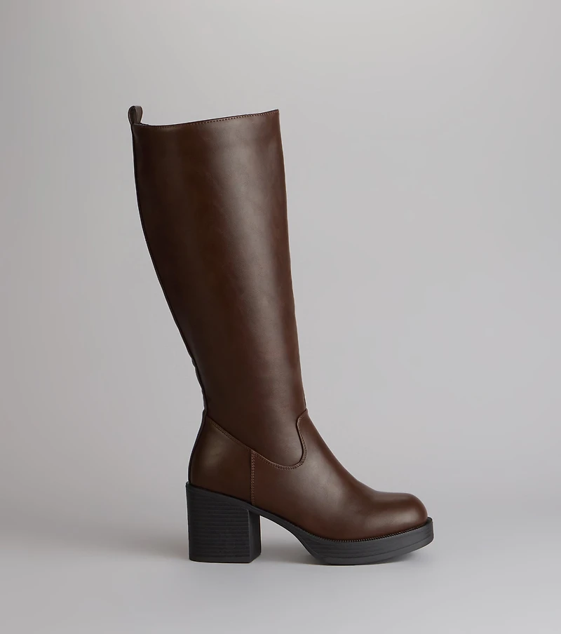City Edge Wide Calf Platform Boots