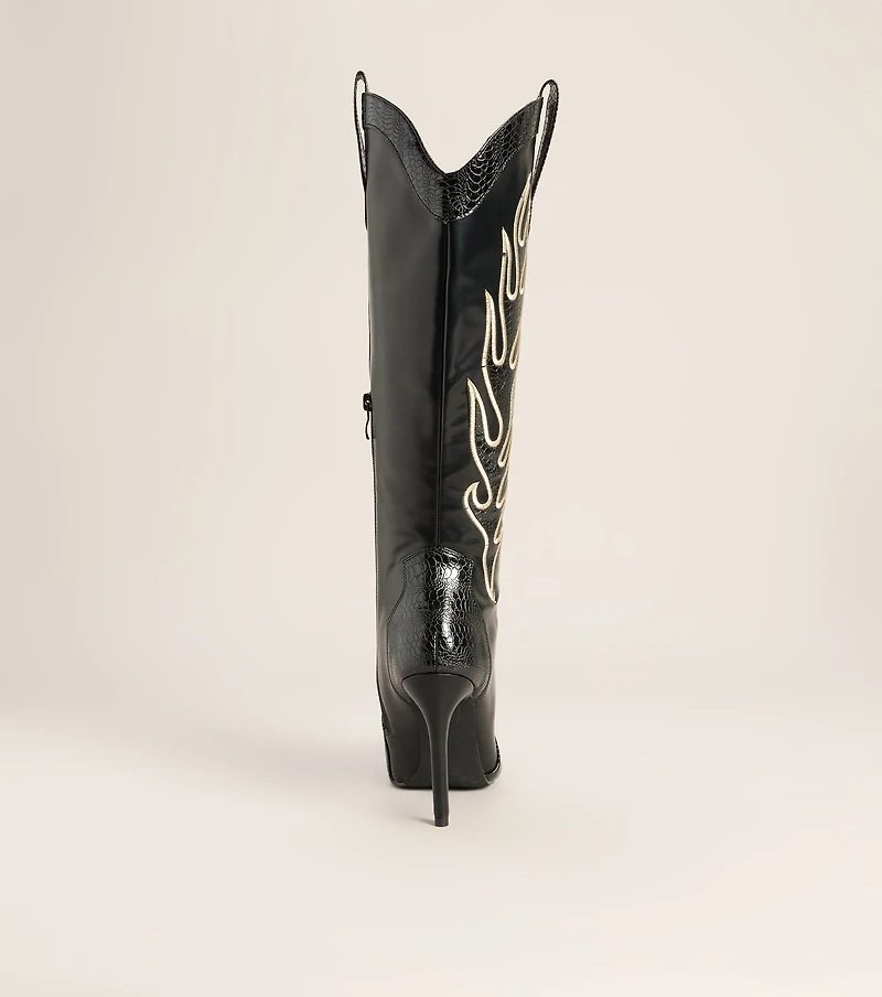 Front Row Flame Western Stiletto Boots