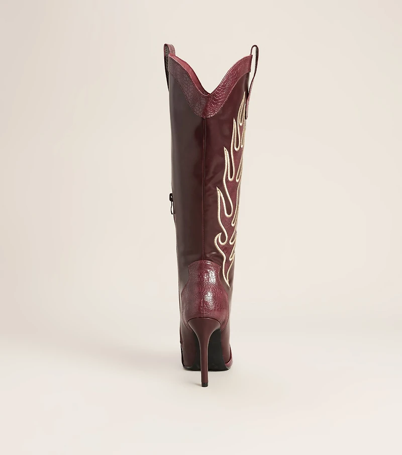 Front Row Flame Western Stiletto Boots