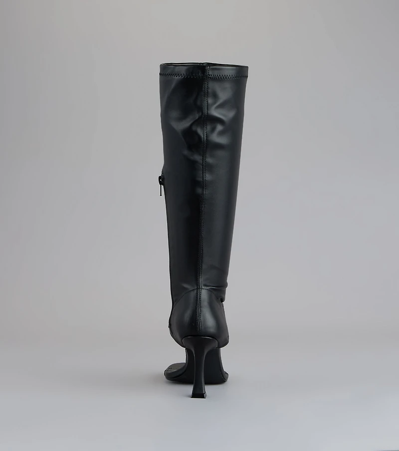 Step Ahead Open Thong Stiletto Boots