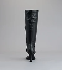 Step Ahead Open Thong Stiletto Boots