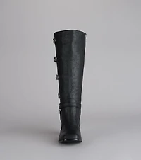 City Rebel Energy Quad Buckle Block Heel Boots
