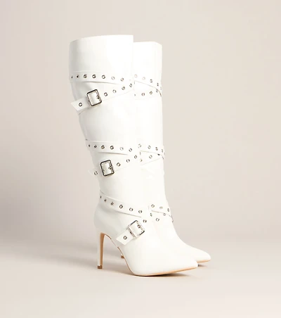 All Strapped Knee-High Heels
