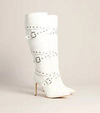 All Strapped Knee-High Heels