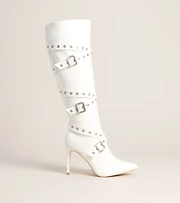 All Strapped Knee-High Heels