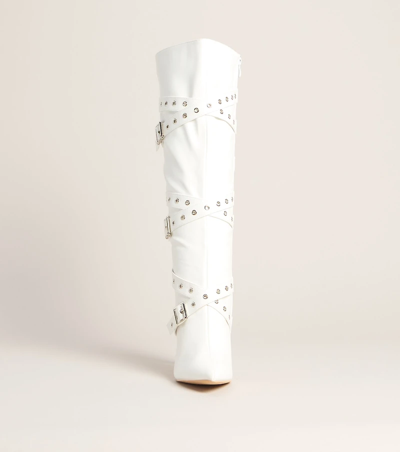 All Strapped Knee-High Heels