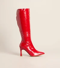Glossed Up Patent Knee High Stiletto Boots