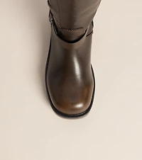 Fast Lane Buckled Moto Knee High Boots