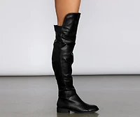 Thigh High Faux Leather Riding Boots