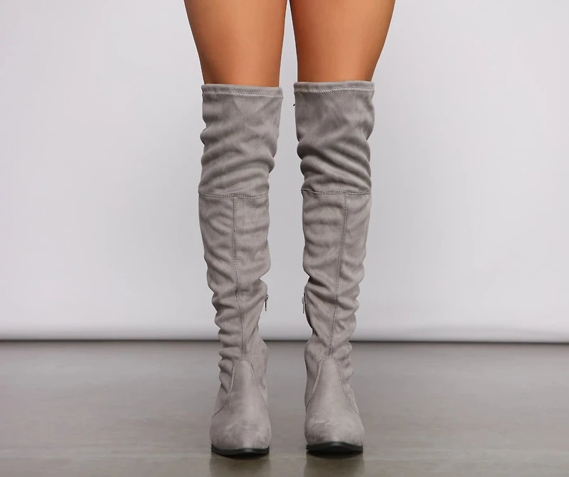 Stylish Must-Have Over The Knee Block Heel Boots